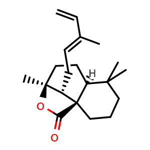 Chemical structure of 12E,14-Labdadien-20,8beta-olide , CAS 1639257-37-6, AChemBlock AD274019