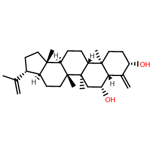 Chemical structure of 21alphaH-24-Norhopa-4(23),22(29)-diene-3beta,6beta-diol , CAS 194613-74-6, AChemBlock AD274071