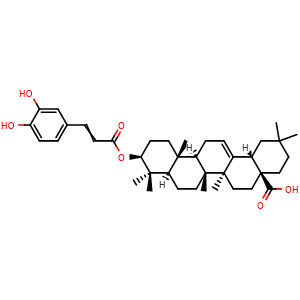 Chemical structure of 3-O-Caffeoyloleanolic acid , CAS 97534-10-6, AChemBlock AD274111