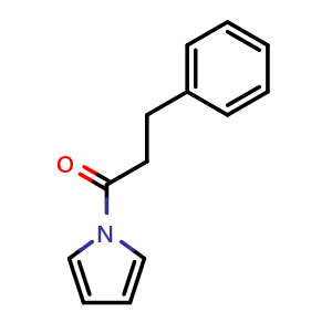 Chemical structure of 3-Phenyl-1-(pyrrol-1-yl)propan-1-one , CAS 112448-69-8, AChemBlock AD274124
