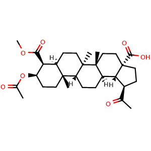 Chemical structure of 3alpha-Acetoxy-20-oxo -29-norlupane-23,28-dioic acid , CAS 262272-76-4, AChemBlock AD274150