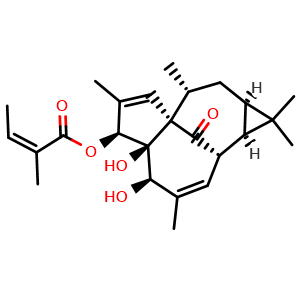 Chemical structure of 20-Deoxyingenol 3-angelate , CAS 75567-38-3, AChemBlock AD274177