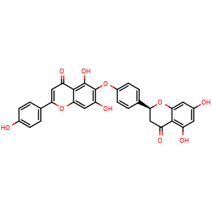 Chemical structure of 2,3-Dihydrohinokiflavone , CAS 34292-87-0, AChemBlock AD274189