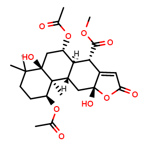 Chemical structure of 7-O-Acetylneocaesalpin N , CAS 1309079-08-0, AChemBlock AD274223