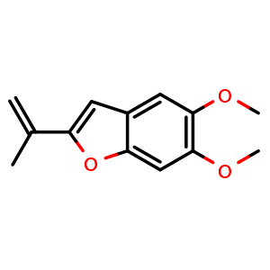 Chemical structure of 5,6-Dimethoxy-2-isopropenylbenzofuran , CAS 34293-09-9, AChemBlock AD274258