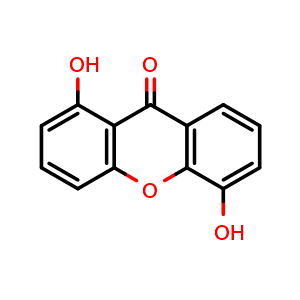 Chemical structure of 1,5-Dihydroxyxanthone , CAS 14686-65-8, AChemBlock AD274328