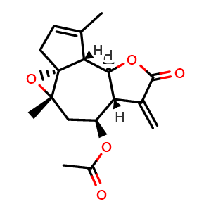 Chemical structure of 8alpha-Acetoxyarglabin , CAS 126829-70-7, AChemBlock AD274366
