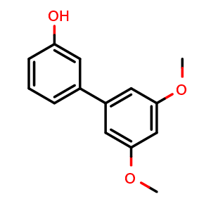 Chemical structure of 3',5'-Dimethoxybiphenyl-3-ol , CAS 868666-20-0, AChemBlock AD274383