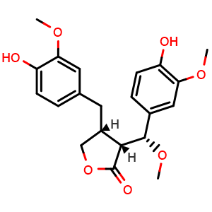 Chemical structure of (7R)-Methoxy-8-epi-matairesinol , CAS 198827-23-5, AChemBlock AD274407