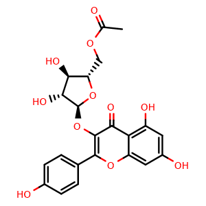 Chemical structure of 5''-O-Acetyljuglanin , CAS 885697-82-5, AChemBlock AD274414