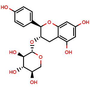 Chemical structure of Afzelechin 3-O-xyloside , CAS 512781-45-2, AChemBlock AD274445