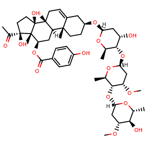 (3S,8S,9R,10R,12R,13S,14R,17S)-17-Acetyl-8,14,17-trihydroxy-3-(((2R,4S,5S,6R)-4-hydroxy-5-(((2S,4S,5R,6R)-5-(((2S,4R,5R,6R)-5-hydroxy-4-methoxy-6-methyltetrahydro-2H-pyran-2-yl)oxy)-4-methoxy-6-methyltetrahydro-2H-pyran-2-yl)oxy)-6-methyltetrahydro-2..