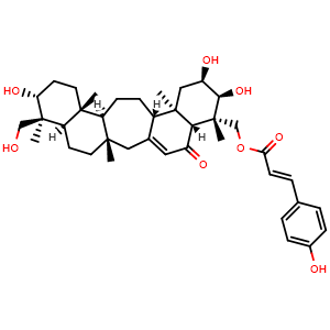 Chemical structure of 16-Oxolyclanitin-29-ylp-coumarate , CAS 140701-70-8, AChemBlock AD274507