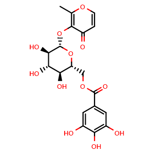 ((2R,3S,4S,5R,6S)-3,4,5-triHydroxy-6-((2-methyl-4-oxo-4H-pyran-3-yl)oxy)tetrahydro-2H-pyran-2-yl)methyl 3,4,5-trihydroxybenzoate