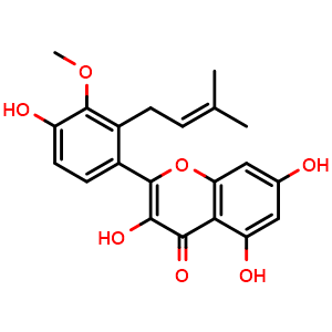 Chemical structure of 2'-Prenylisorhamnetin , CAS 1932668-04-6, AChemBlock AD274569