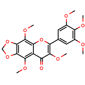 Chemical structure of 3,5,8,3',4',5'-Hexamethoxy-6,7-methylenedioxyflavone , CAS 82668-95-9, AChemBlock AD274607