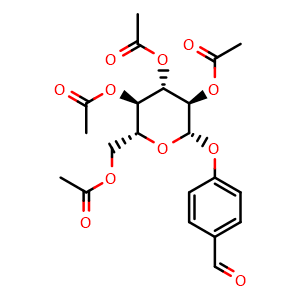 Chemical structure of 4-Formylphenyltetra-O-acetyl-beta-D-glucopyranoside , CAS 31873-42-4, AChemBlock AD274741