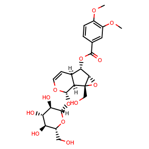 Chemical structure of 6-O-Veratroylcatalpol , CAS 56973-43-4, AChemBlock AD274750