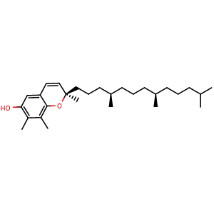 Chemical structure of (R)-2,7,8-triMethyl-2-((4R,8R)-4,8,12-trimethyltridecyl)-2H-chromen-6-ol , CAS 96273-97-1, AChemBlock AD274770