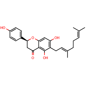 Chemical structure of 6-Geranylnaringenin , CAS 97126-57-3, AChemBlock AD274786
