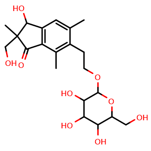 Chemical structure of Pterosin L 2'-O-glucoside , CAS 61102-11-2, AChemBlock AD274811