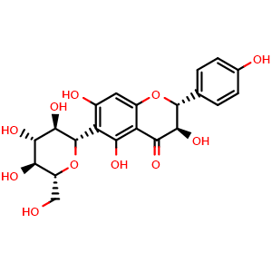 Chemical structure of Aromadendrin 6-C-glucoside , CAS 112494-34-5, AChemBlock AD274829
