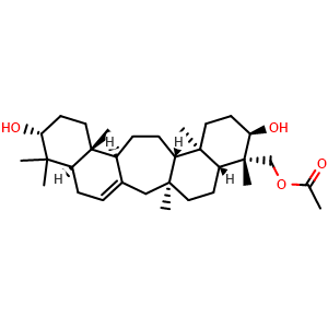Chemical structure of 24-O-Acetyllycoclavanol , CAS 13956-53-1, AChemBlock AD274835