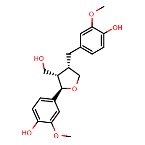 Chemical structure of (-)-Lariciresinol , CAS 83327-19-9, AChemBlock AD274859