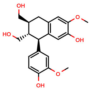 Chemical structure of (-)-Isolariciresinol , CAS 110268-37-6, AChemBlock AD274879