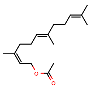 Chemical structure of (2Z,6E)-Farnesyl acetate , CAS 40266-29-3, AChemBlock AD274882