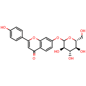Chemical structure of 7,4'-Dihydroxyflavone 7-O-glucoside , CAS 20633-86-7, AChemBlock AD274888