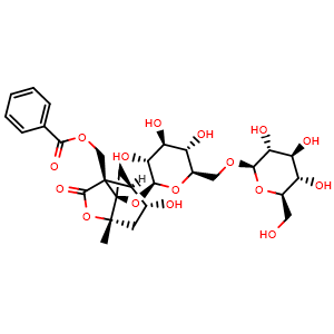 Chemical structure of 6'-O-Glucopyranosylalbiflorin , CAS 1001644-88-7, AChemBlock AD274894