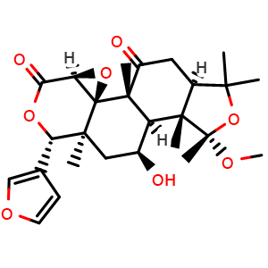 Chemical structure of 1-O-Methylclausenolide , CAS 148763-15-9, AChemBlock AD274955