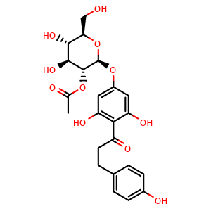 Chemical structure of Trilobatin 2''-acetate , CAS 647853-82-5, AChemBlock AD274959