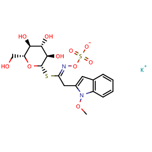 Chemical structure of Neoglucobrassicin potassium salt , CAS 5187-84-8, AChemBlock AD275010