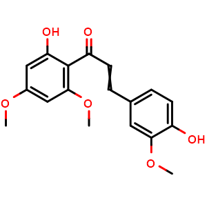 Chemical structure of 2',4-Dihydroxy-3,4',6'-trimethoxychalcone , CAS 1776-29-0, AChemBlock AD275035