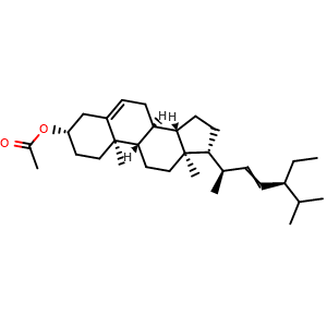 Chemical structure of Stigmasterol 3-O-acetate , CAS 4651-48-3, AChemBlock AD275037