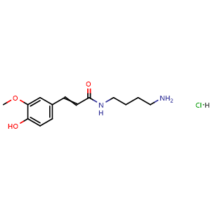 Chemical structure of Feruloylputrescine hydrochloride , CAS 1089311-70-5, AChemBlock AD275039