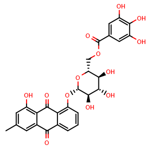 Chrysophanol-8-O-beta-D-(6'-O-galloyl)-glucopyranoside