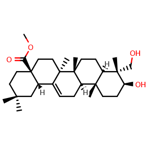 Chemical structure of Hederagenin methyl ester , CAS 17736-04-8, AChemBlock AD275056