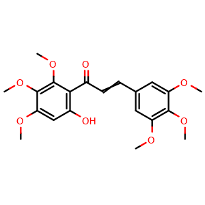 Chemical structure of 6'-Hydroxy-3,4,5,2',3',4'-Hexamethoxychalcone , CAS 1818307-98-0, AChemBlock AD275065
