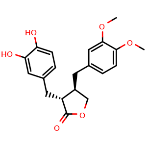 Chemical structure of 3'-O-Demethylarctigenin , CAS 147022-95-5, AChemBlock AD275078