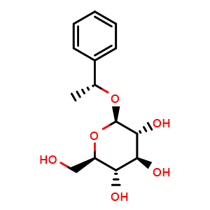 Chemical structure of 1-Phenylethyl beta-D-glucoside , CAS 93199-03-2, AChemBlock AD275101