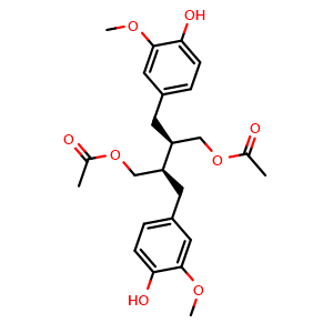 Chemical structure of Secoisolariciresinol 9,9'-diacetate , CAS 848844-79-1, AChemBlock AD275103