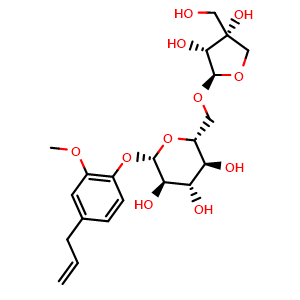 (2S,3R,4S,5S,6R)-2-(4-Allyl-2-methoxyphenoxy)-6-((((2R,3R,4R)-3,4-dihydroxy-4-(hydroxymethyl)tetrahydrofuran-2-yl)oxy)methyl)tetrahydro-2H-pyran-3,4,5-triol