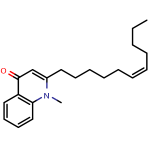 Chemical structure of (Z)-1-Methyl-2-(undec-6-enyl)quinolin-4(1H)-one , CAS 120693-49-4, AChemBlock AD275188