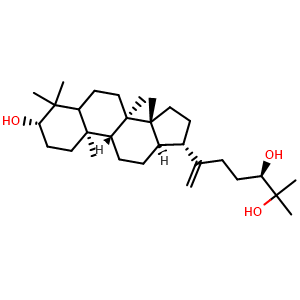 Chemical structure of (3beta,24R)-Dammar-20-ene-3,24,25-triol , CAS 55050-69-6, AChemBlock AD275234