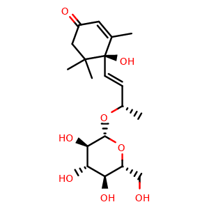 Chemical structure of Corchoionoside C , CAS 185414-25-9, AChemBlock AD275267