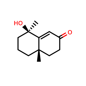 Chemical structure of (4aS,8R)-8-Hydroxy-4a,8-dimethyl-4,4a,5,6,7,8-hexahydronaphthalen-2(3H)-one , CAS 133369-42-3, AChemBlock AD275343