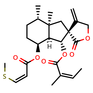 Chemical structure of Bakkenolide IIIa , CAS 915289-60-0, AChemBlock AD275381
